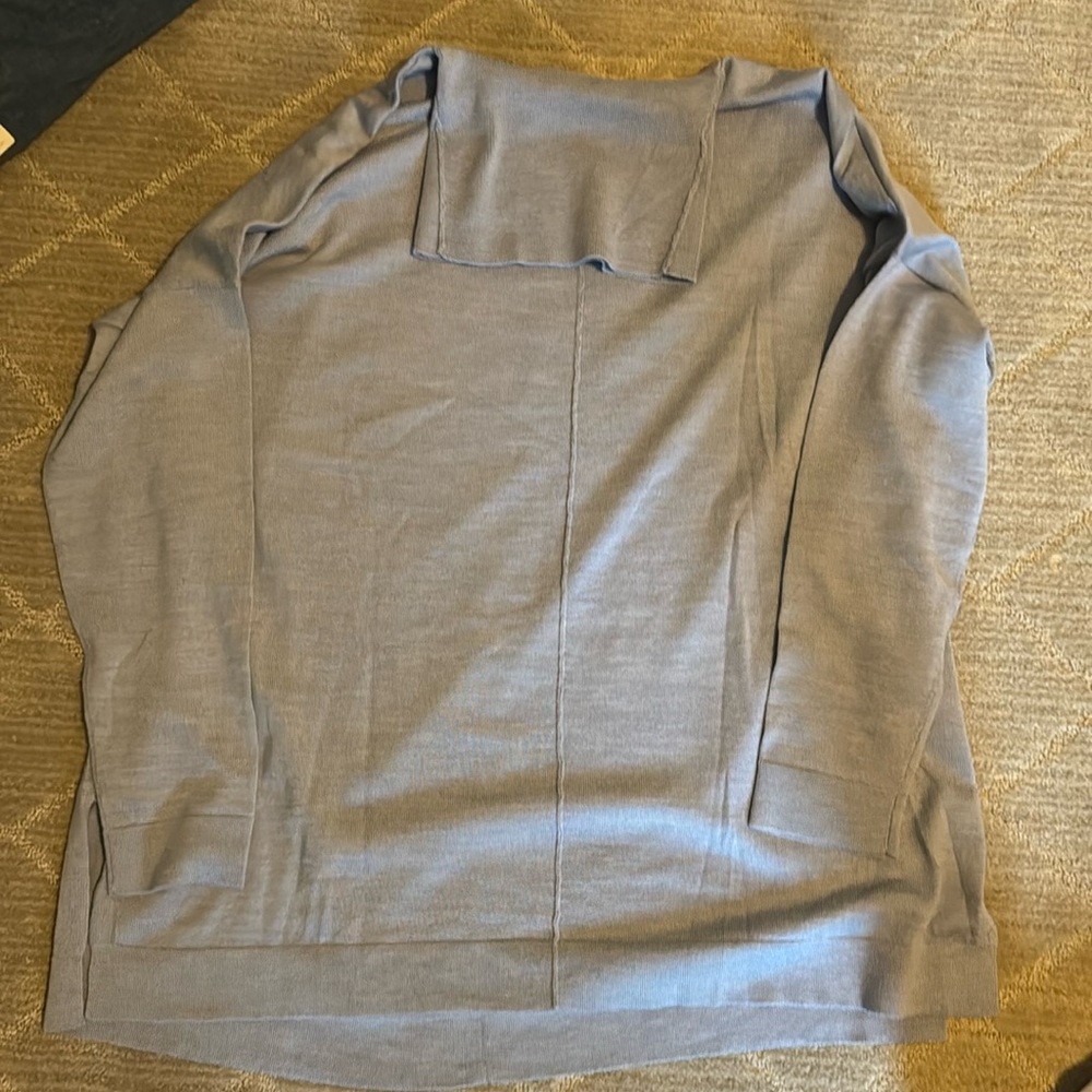 Robins egg blue merino wool turtle neck sweater